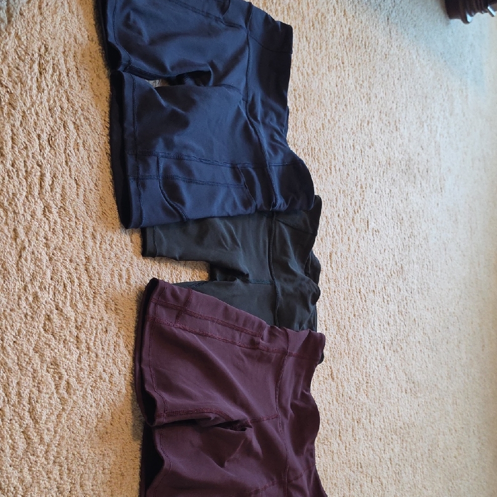 Athleta Women's Active Shorts Set - Black, Burgundy, Navy 7"